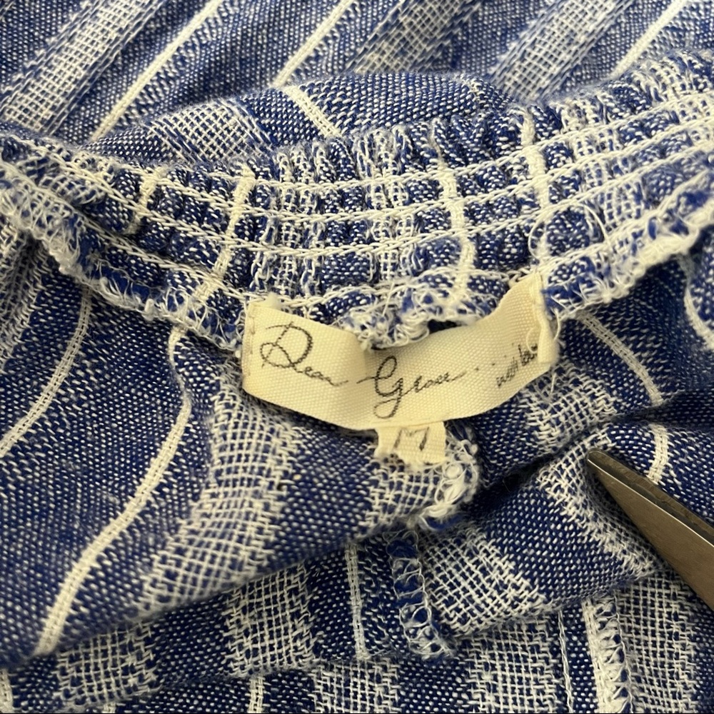 Blue Boho Striped Linen Jumpsuit - Picture 11 of 13